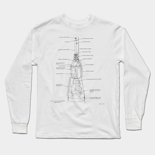 Apollo Schematic_01 Long Sleeve T-Shirt by Shoot2Thrill468